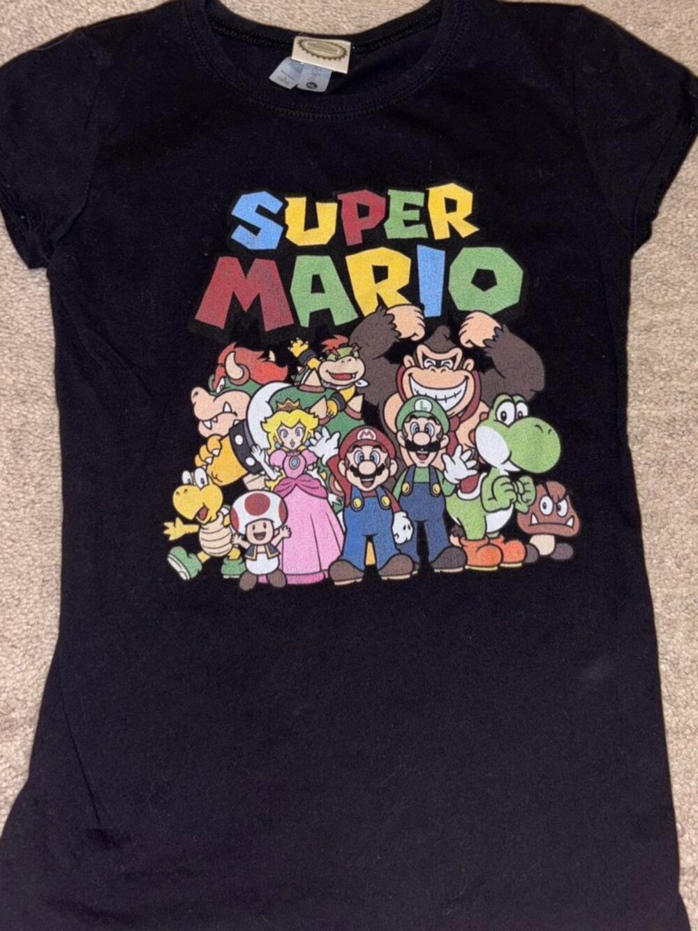 Nintendo Kids' Black and Navy T-shirt